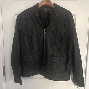 Jou Jou  black vegan leather jacket Sz:1X